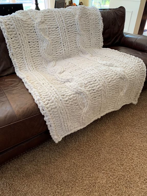 handmade cable knit chunky chenille oversized lap blanket westerville oh