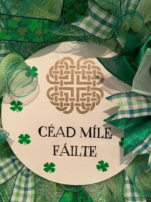 handmade cead mile failte deco mesh wreath westerville oh