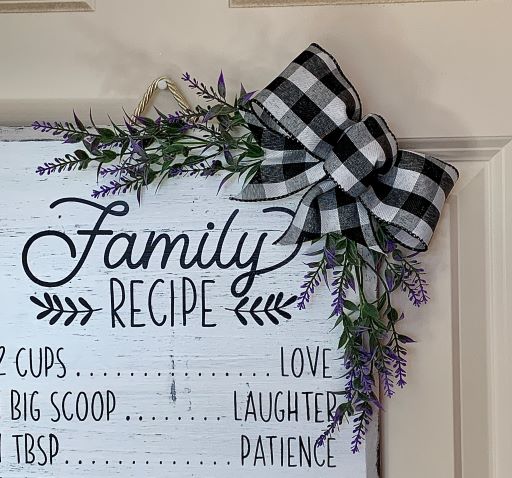 handmade family recipe distressed wood sign detail westerville oh