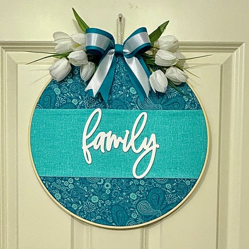 Handmade Family Summer Embroidery Hoop Wreath, Westerville, OH