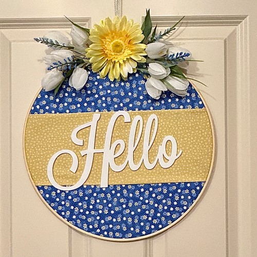 Handmade Hello Daisy Embroidery Hoop Wreath, Westerville, OH